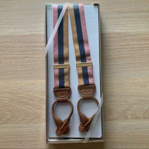 Vintage Trafalgar Three Striped Leather Suspender